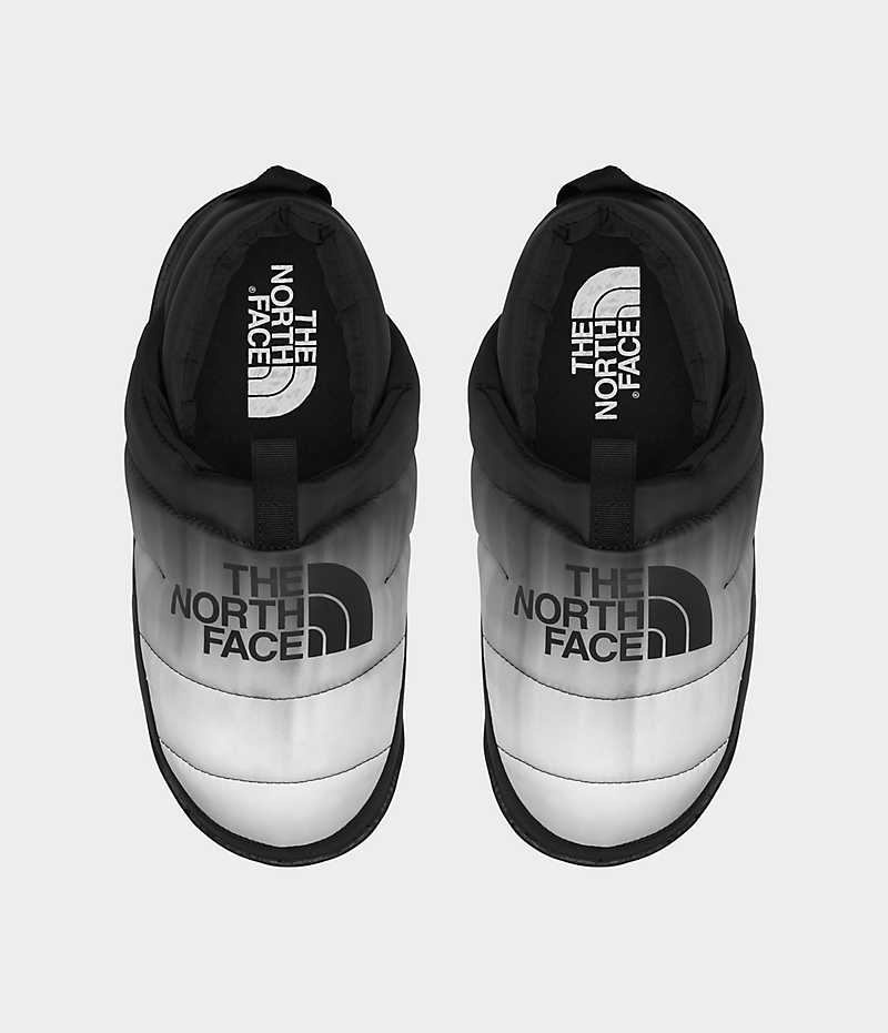 Black / White The North Face Nuptse Men's Mules | MALAYSIA LOMVAT