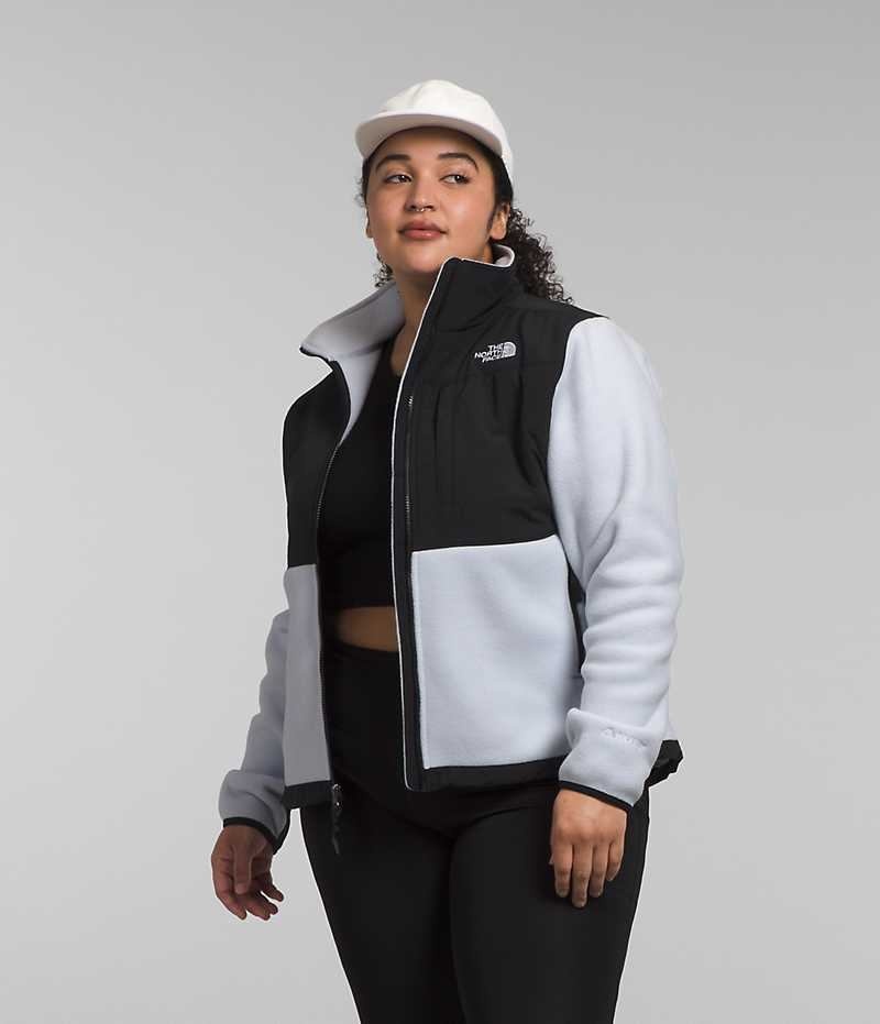 Black / White The North Face Plus Denali Women\'s Fleece Jacket | MALAYSIA ZWTCUF