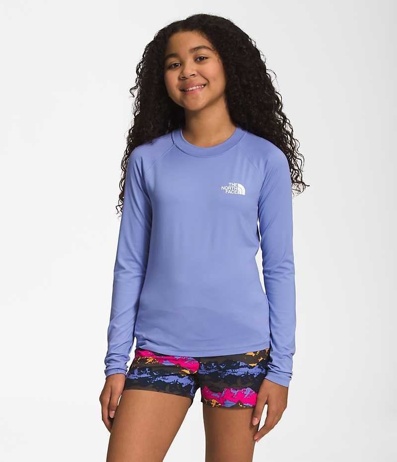 Blue The North Face Amphibious Long Sleeve Sun Girls\' T-Shirt | MALAYSIA ICAGWE