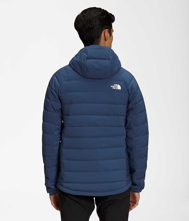 Blue The North Face Belleview Stretch Hoodie Men's Puffer Jacket | MALAYSIA FJSUYV