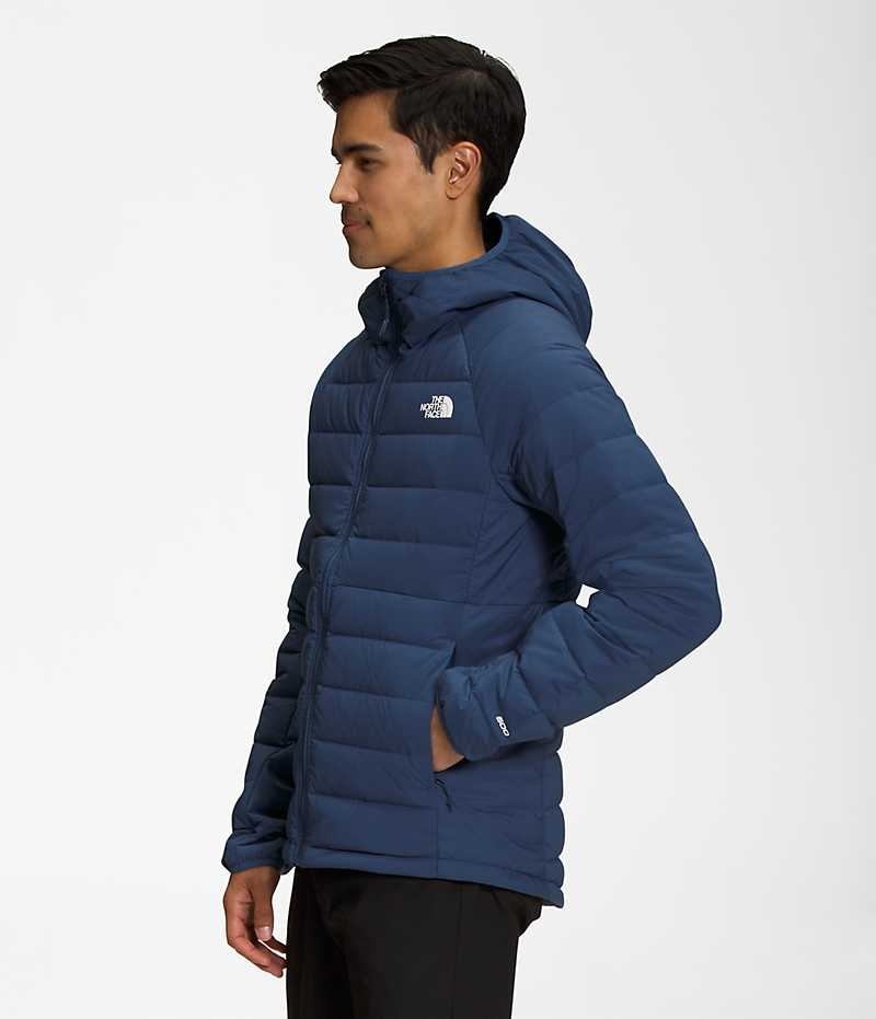 Blue The North Face Belleview Stretch Hoodie Men's Puffer Jacket | MALAYSIA FJSUYV