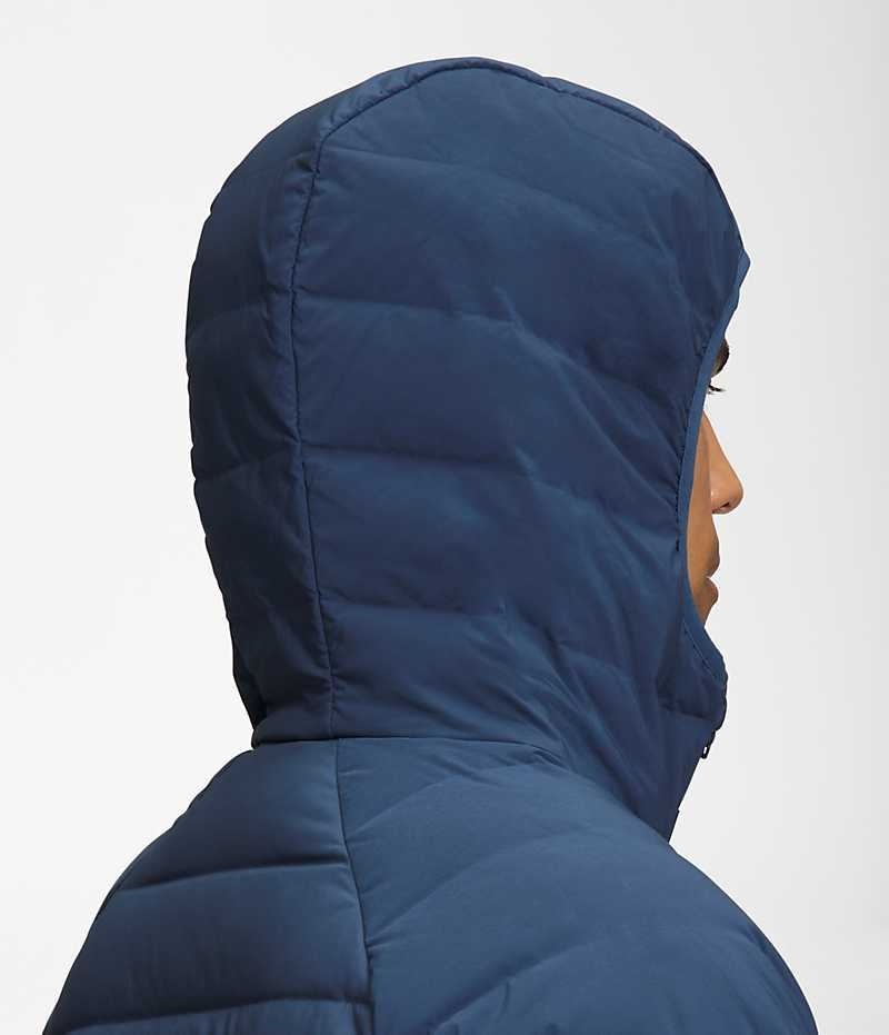 Blue The North Face Belleview Stretch Hoodie Men's Puffer Jacket | MALAYSIA FJSUYV