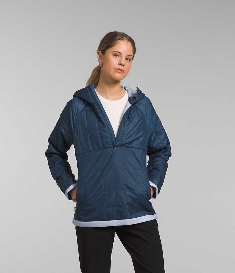 Blue The North Face Circaloft ¼-Zip Pullover Women\'s Puffer Jacket | MALAYSIA ZVRYKA