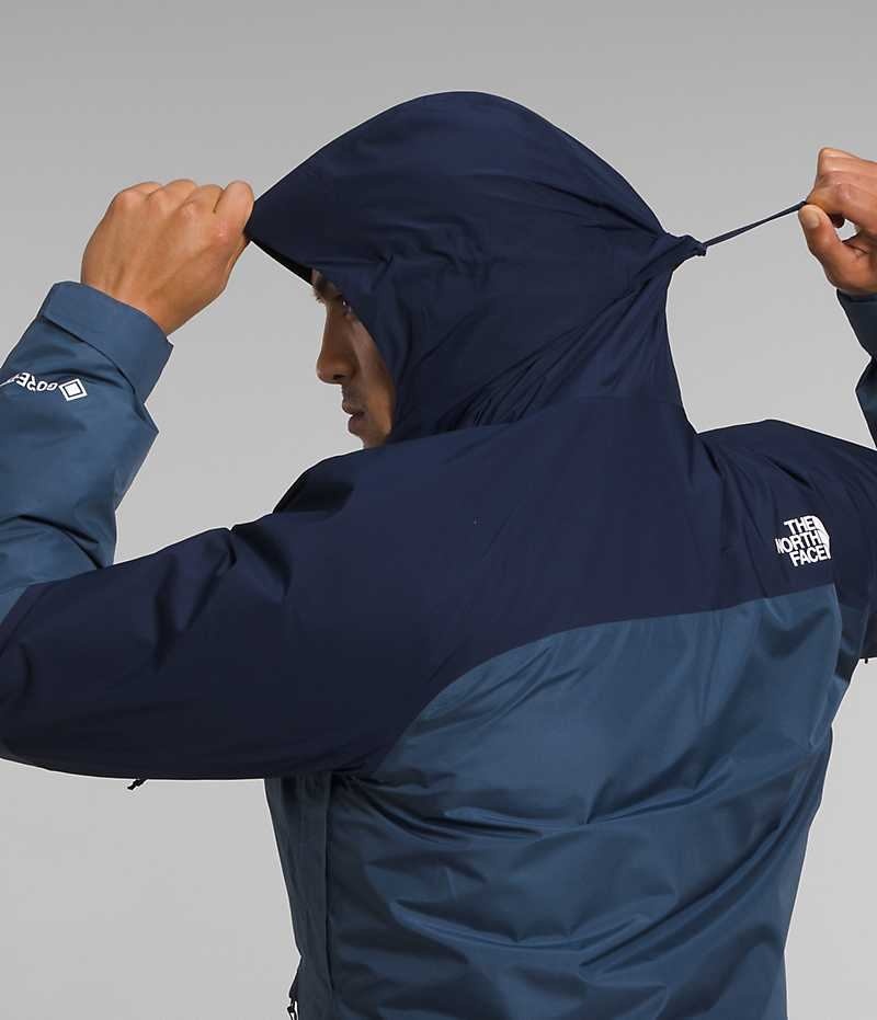 Blue The North Face Mountain Light Triclimate® GTX Men's Hooded Jacket | MALAYSIA HUJPXB