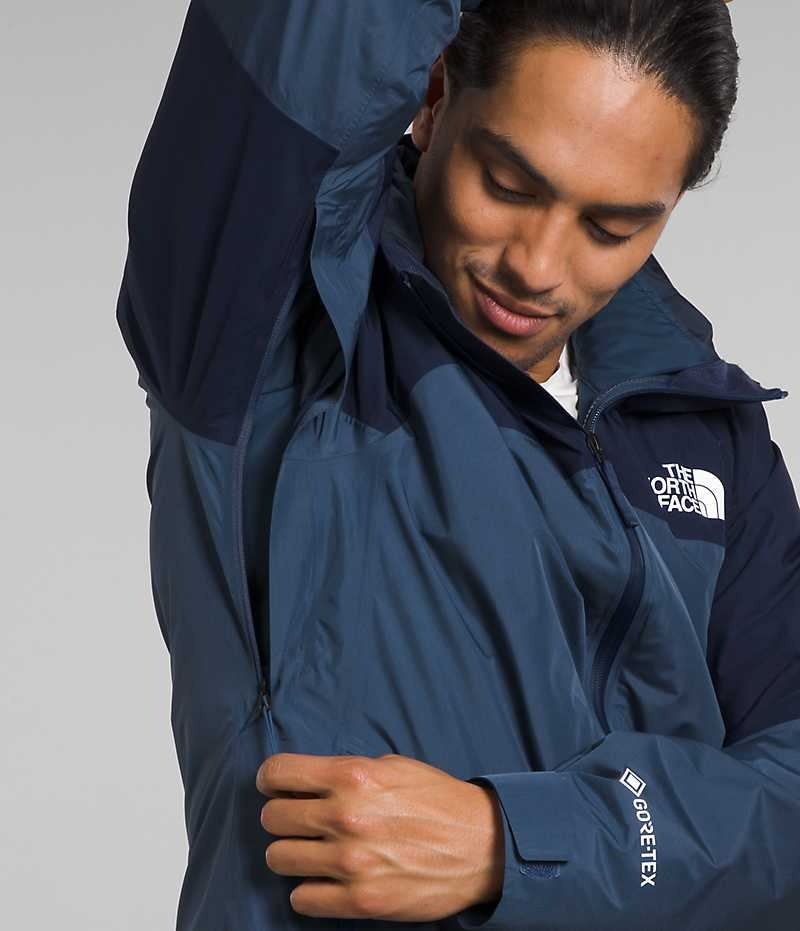 Blue The North Face Mountain Light Triclimate® GTX Men's Hooded Jacket | MALAYSIA HUJPXB