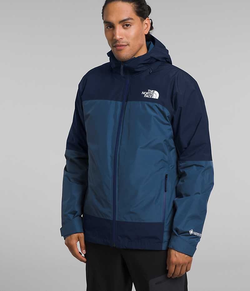 Blue The North Face Mountain Light Triclimate® GTX Men\'s Hooded Jacket | MALAYSIA HUJPXB