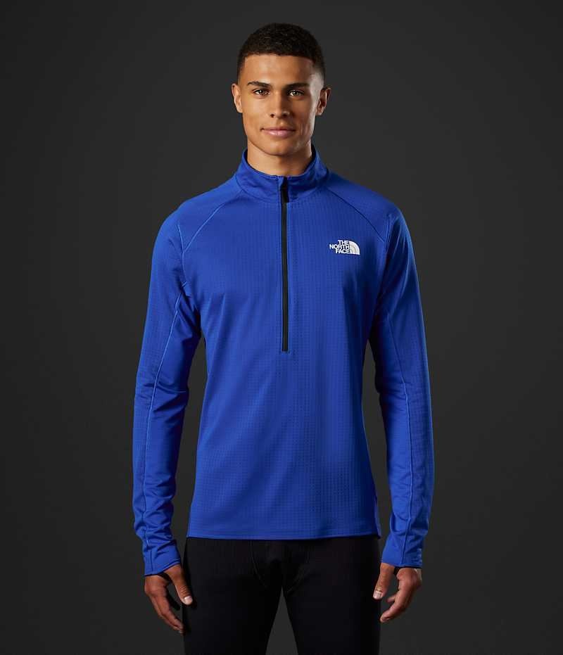 Blue The North Face Summit Series Crevasse ½-Zip Men\'s Sweatshirt | MALAYSIA BXTGLF