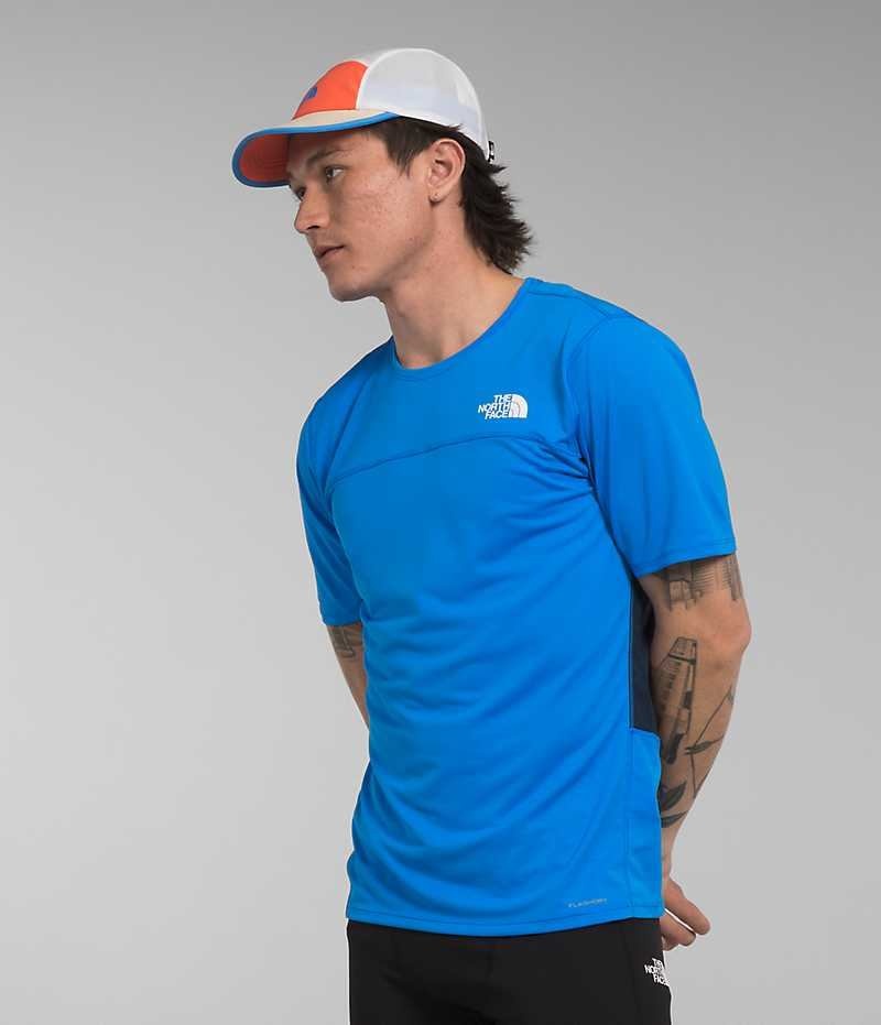 Blue The North Face Sunriser Short Sleeve Men\'s T-Shirt | MALAYSIA TRVLSE