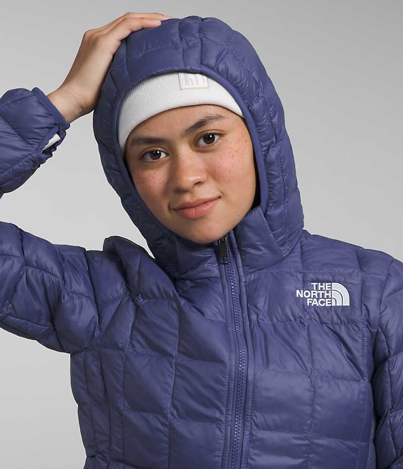 Blue The North Face ThermoBall™ Hooded Girls' Puffer Jacket | MALAYSIA EFHYLQ