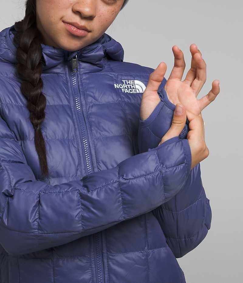 Blue The North Face ThermoBall™ Hooded Girls' Puffer Jacket | MALAYSIA EFHYLQ