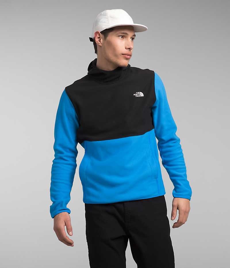 Blue / Black The North Face Alpine Polartec® 100 Men\'s Pullover | MALAYSIA FVNJER