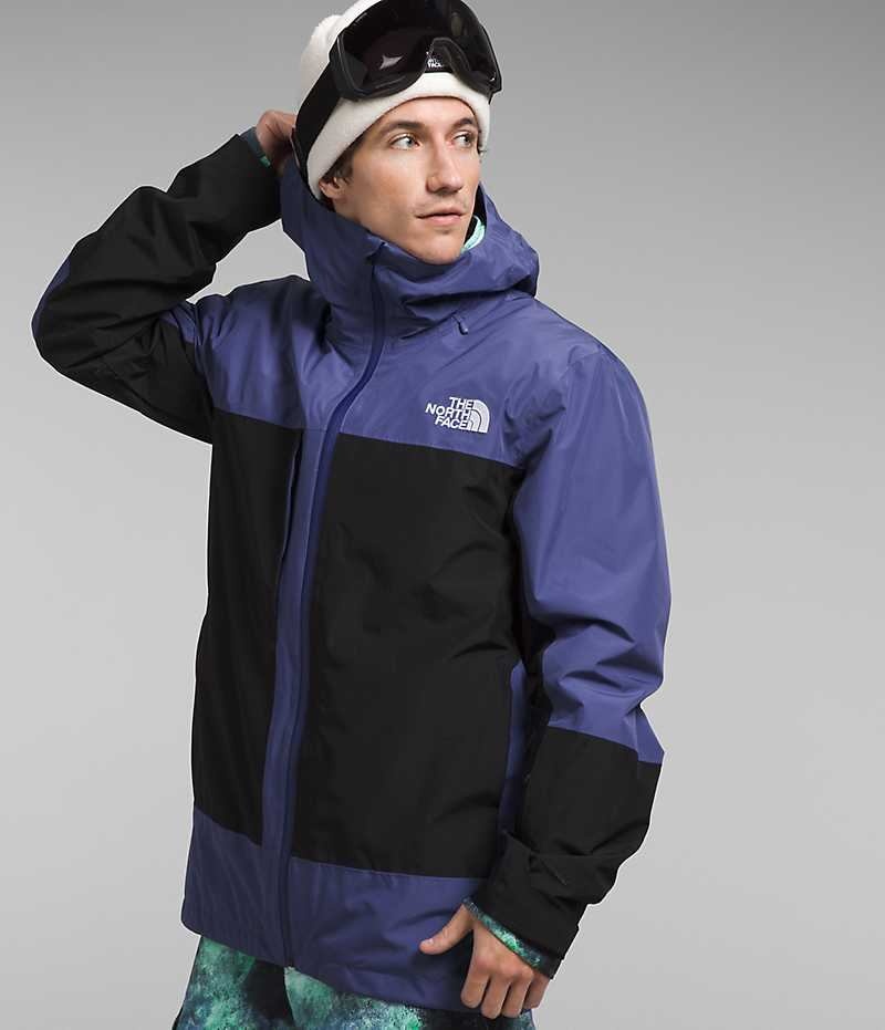 Blue / Black The North Face ThermoBall™ Eco Snow Triclimate® Men\'s Hooded Jacket | MALAYSIA BVYMWR