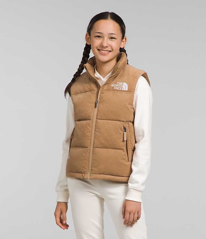 Brown The North Face 1996 Retro Nuptse Girls\' Vest | MALAYSIA HIDZYB