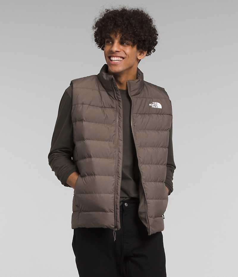 Brown The North Face Aconcagua 3 Men\'s Down Vest | MALAYSIA STEGYA