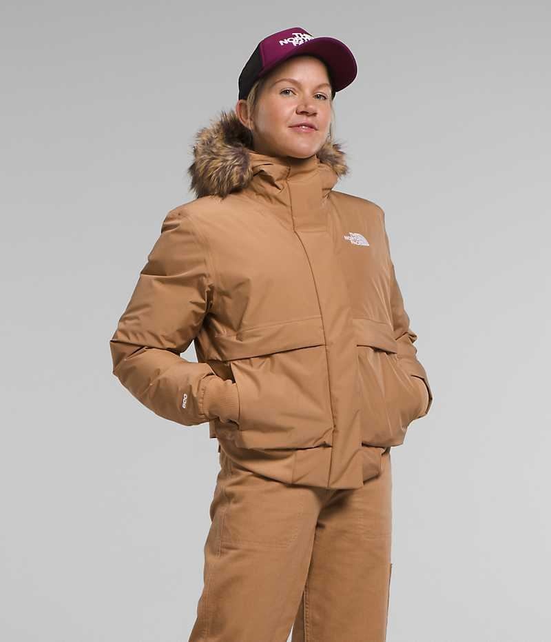 Brown The North Face Arctic Women\'s Bomber Jacket | MALAYSIA XFIARD