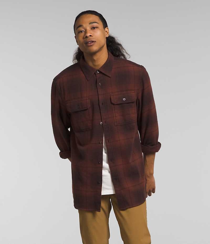 Brown The North Face Arroyo Flannel Men\'s Shirt | MALAYSIA IAETBW