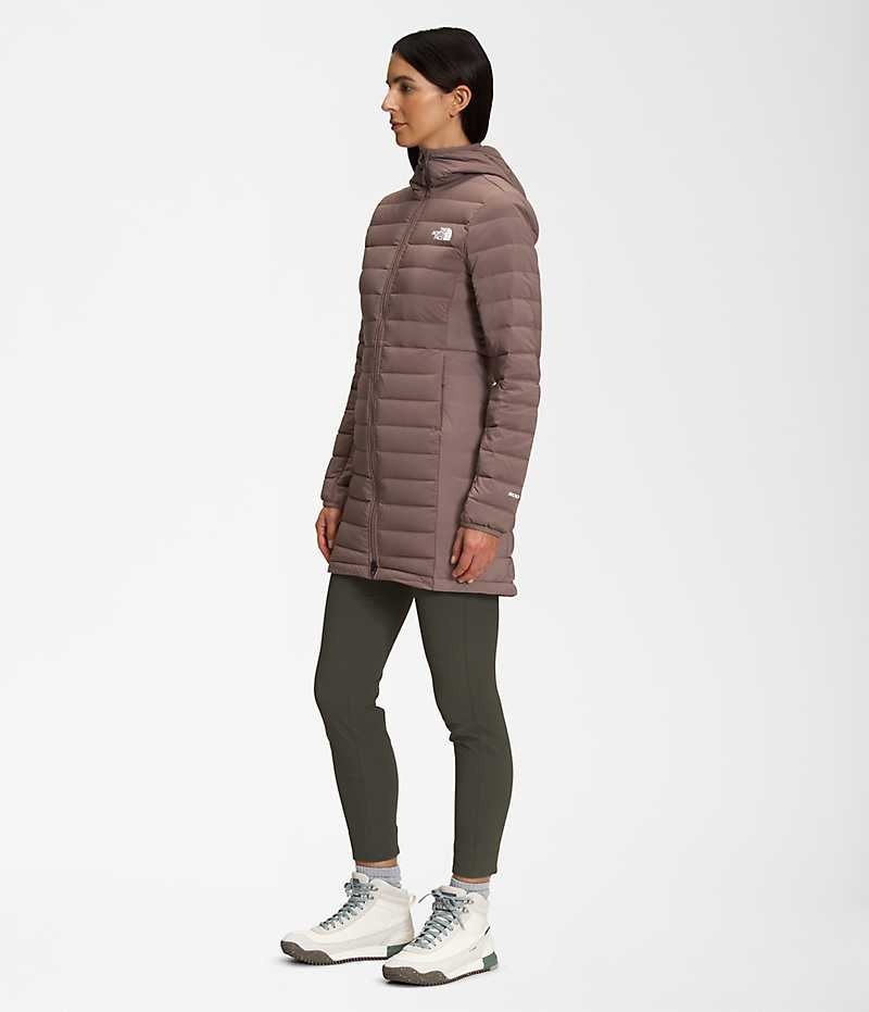 Brown The North Face Belleview Stretch Down Women's Coat | MALAYSIA ZKSLMA