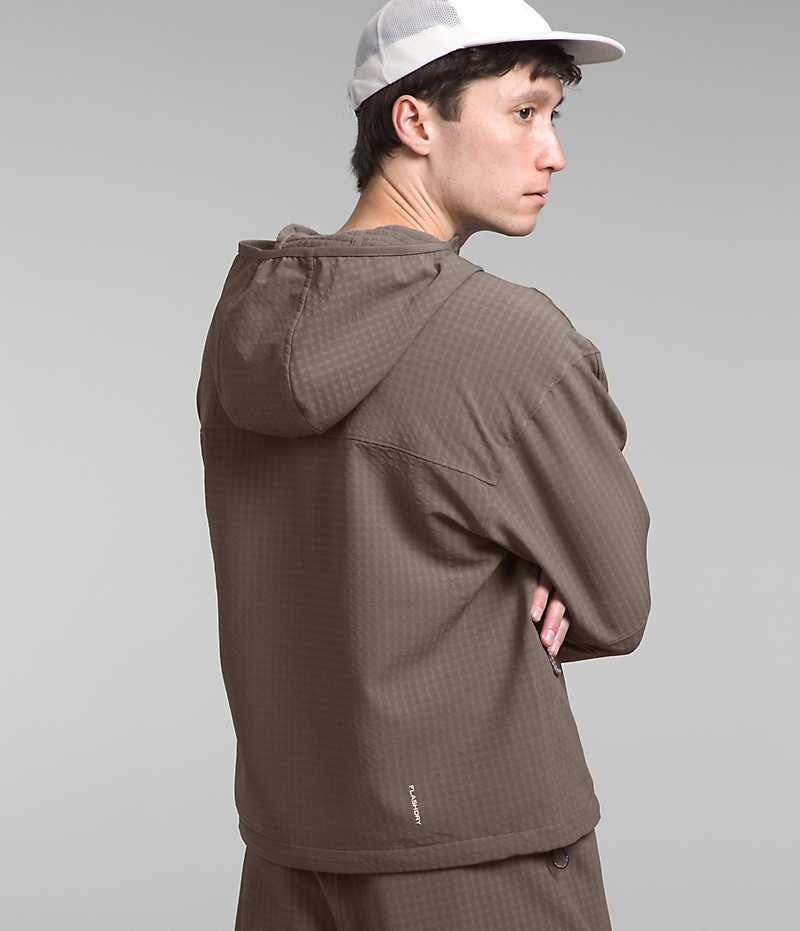 Brown The North Face Tekware™ Grid Hoodie Men's Fleece Jacket | MALAYSIA LJKMZB