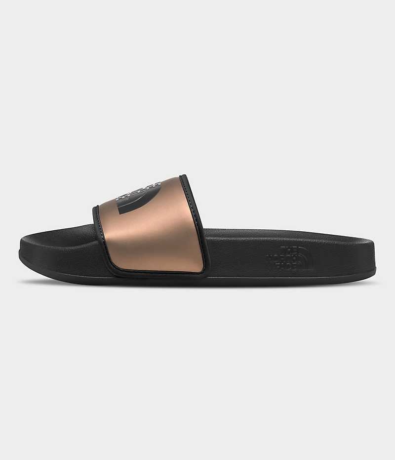 Brown / Black The North Face Base Camp III Metallic Women\'s Slides | MALAYSIA URZQAY