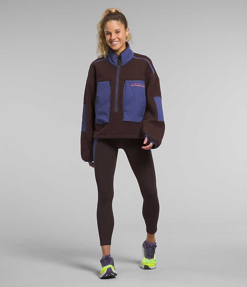 Brown / Blue The North Face Trailwear Fantasy Ridge Flash ½-Zip Women's Pullover | MALAYSIA QVZIJF