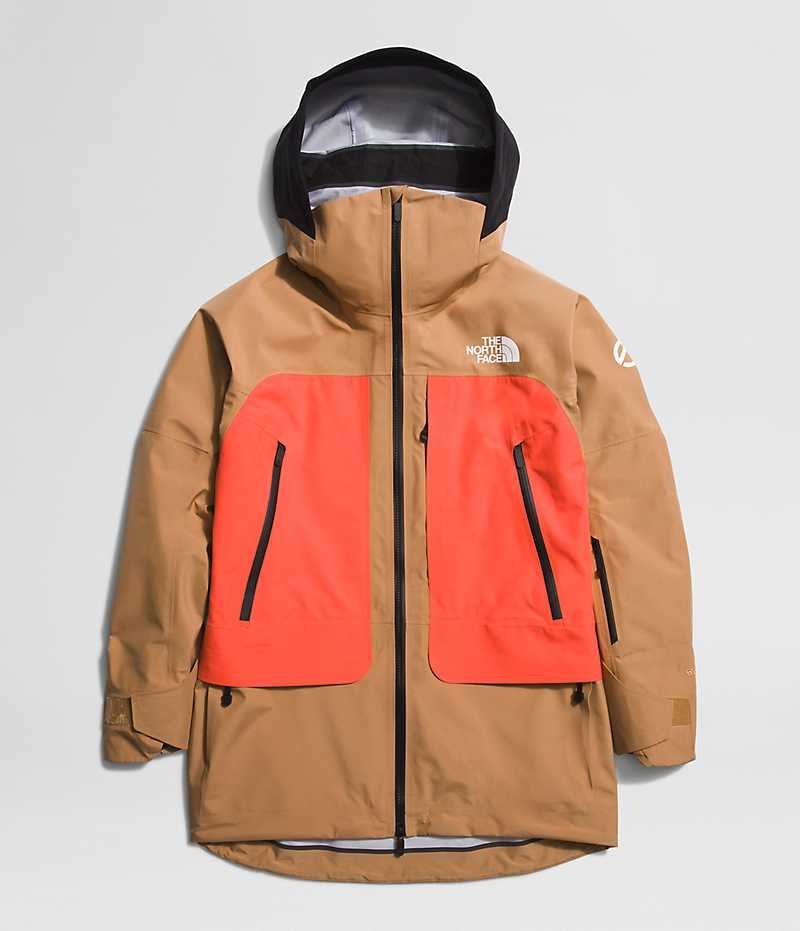 Brown / Orange The North Face Summit Series Verbier GTX Women's Insulated Jacket | MALAYSIA RLVOMD