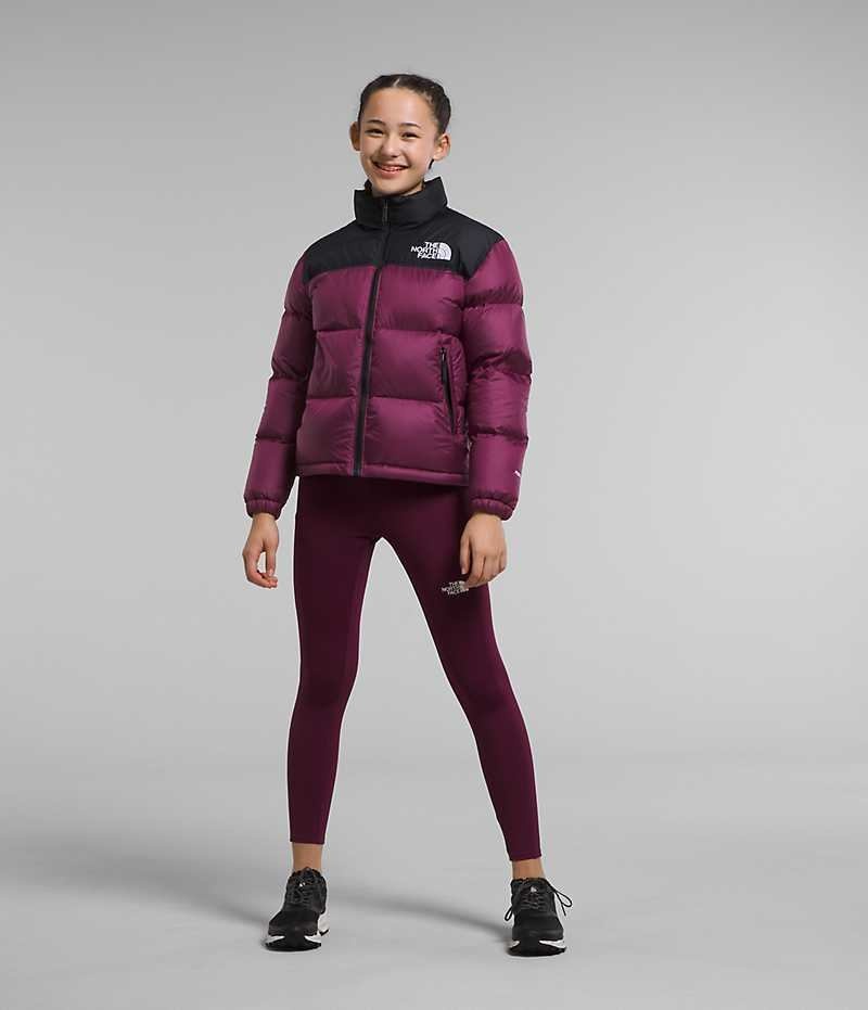 Burgundy The North Face 1996 Retro Nuptse Girls\' Puffer Jacket | MALAYSIA ZPTWCV