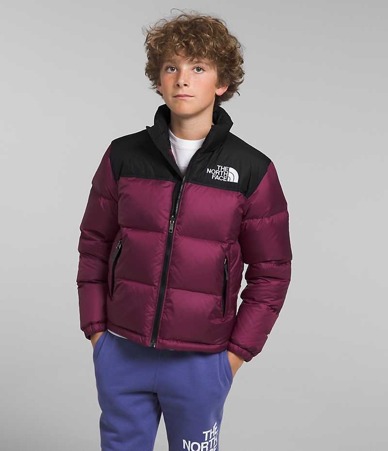 Burgundy The North Face 1996 Retro Nuptse Boys\' Puffer Jacket | MALAYSIA DJTMVS