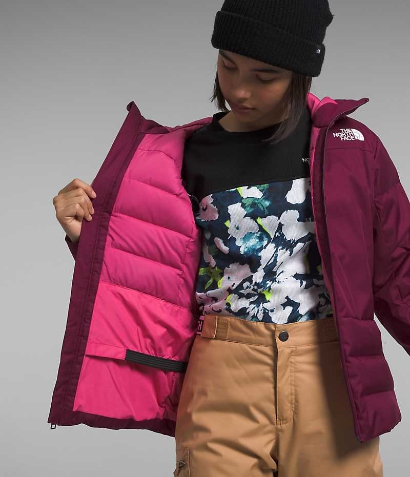 Burgundy The North Face Pallie Girls' Puffer Jacket | MALAYSIA NEIVLC