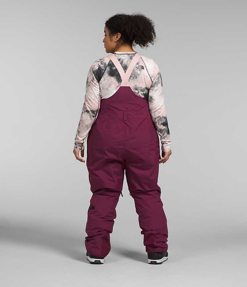 Burgundy The North Face Plus Freedom Insulated Women's Bib Pants | MALAYSIA XJTWGP