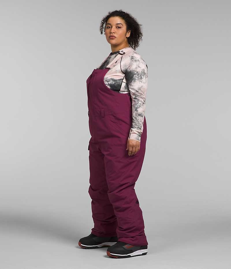 Burgundy The North Face Plus Freedom Insulated Women's Bib Pants | MALAYSIA XJTWGP