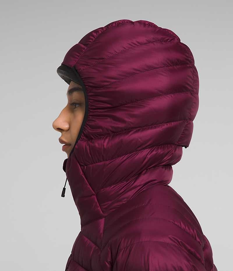 Burgundy The North Face Summit Series Breithorn Hoodie Women's Puffer Jacket | MALAYSIA FTVQXC