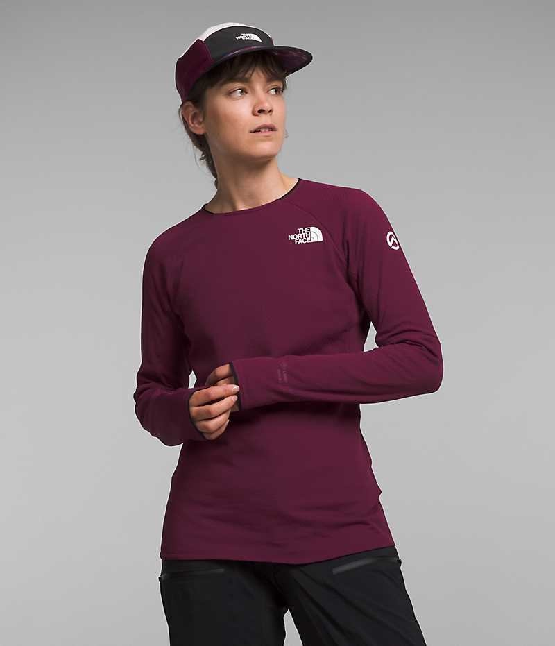 Burgundy The North Face Summit Series FUTUREFLEECE™ Crew Women\'s Pullover | MALAYSIA KQZMYP