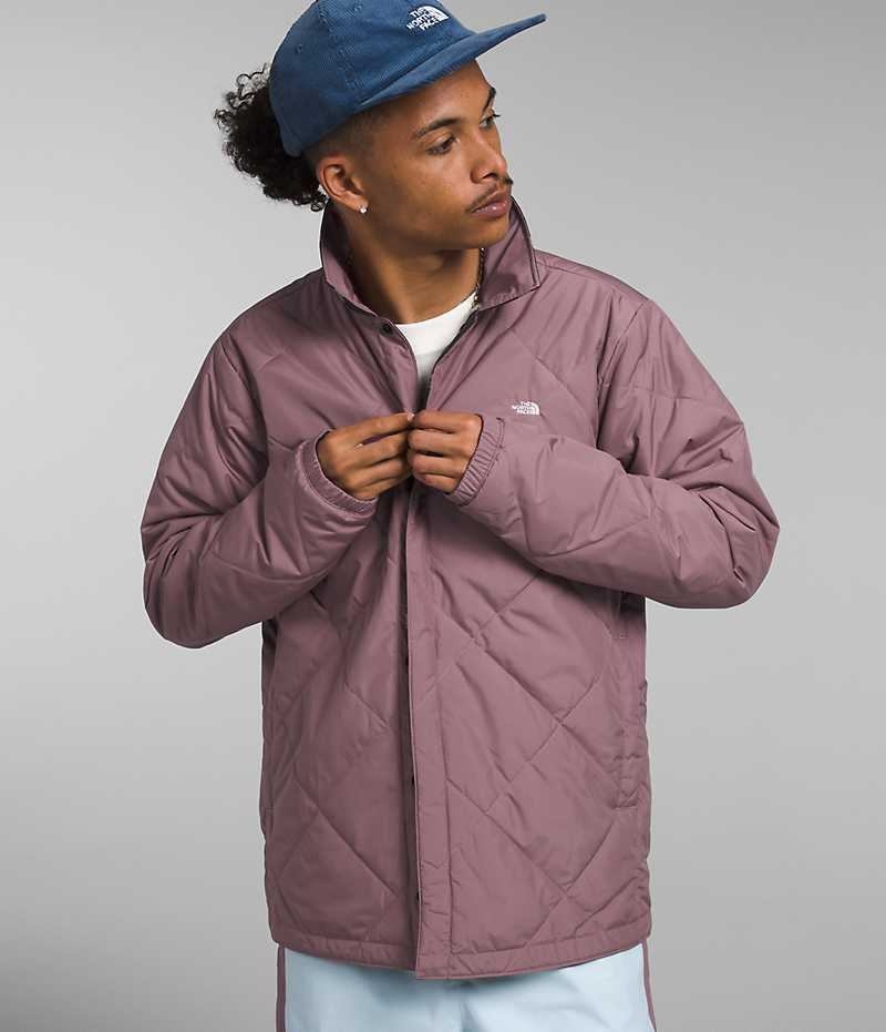 Fuchsia The North Face Afterburner Flannel Men\'s Insulated Jacket | MALAYSIA ROBWHP