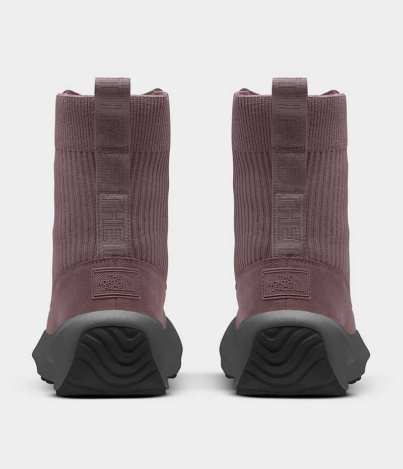 Fuchsia The North Face Halseigh Knit Women's Winter Boots | MALAYSIA KYWQFH