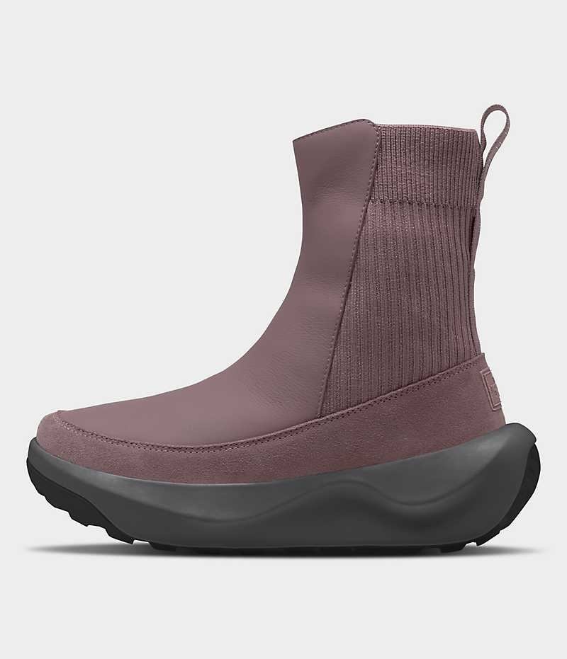 Fuchsia The North Face Halseigh Knit Women\'s Winter Boots | MALAYSIA KYWQFH