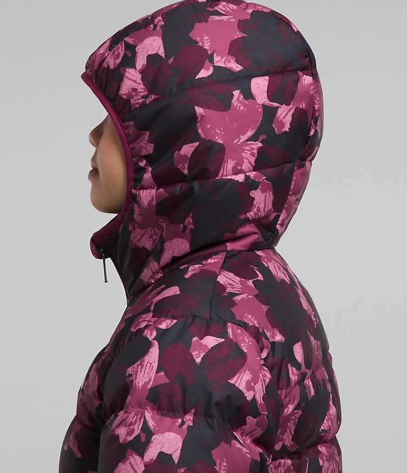 Fuchsia The North Face Reversible North Hooded Girls' Puffer Jacket | MALAYSIA QSNLRB