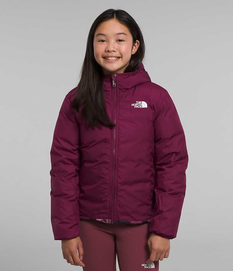 Fuchsia The North Face Reversible North Hooded Girls' Puffer Jacket | MALAYSIA QSNLRB