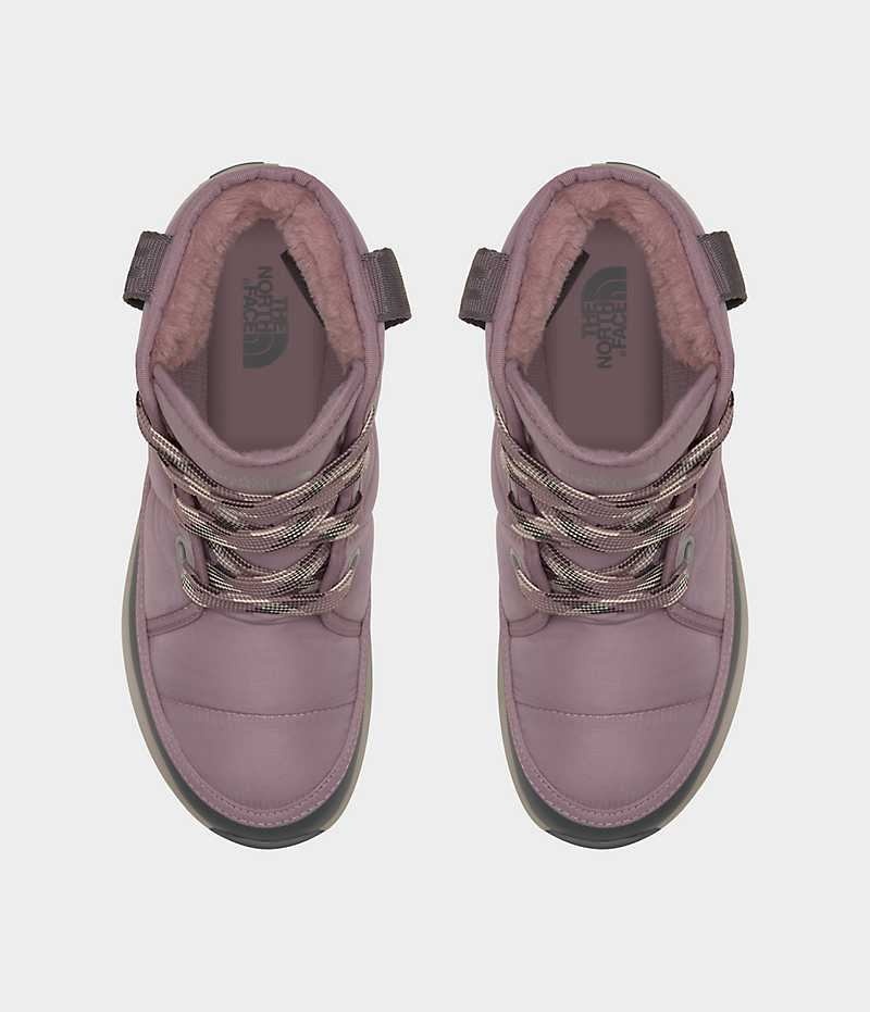 Fuchsia The North Face ThermoBall™ Lace Up Luxe Waterproof Women's Winter Boots | MALAYSIA HOQMKV