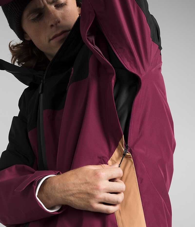 Fuchsia / Black The North Face ThermoBall™ Eco Snow Triclimate® Men's Hooded Jacket | MALAYSIA TFOQAX