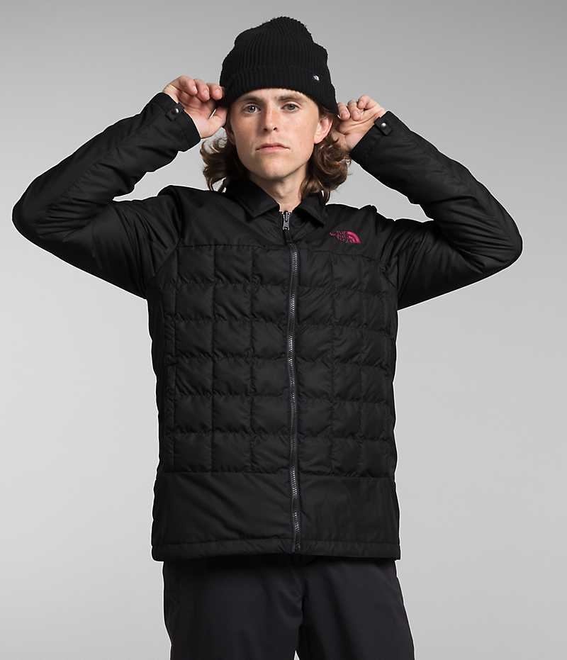 Fuchsia / Black The North Face ThermoBall™ Eco Snow Triclimate® Men's Hooded Jacket | MALAYSIA TFOQAX