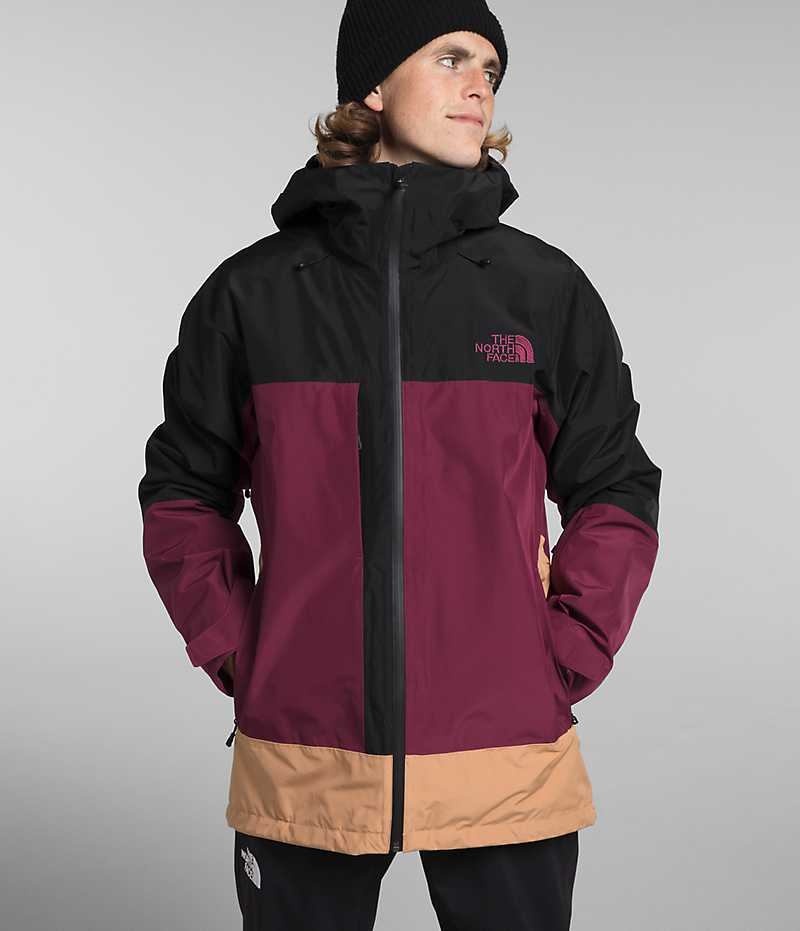 Fuchsia / Black The North Face ThermoBall™ Eco Snow Triclimate® Men\'s Hooded Jacket | MALAYSIA TFOQAX