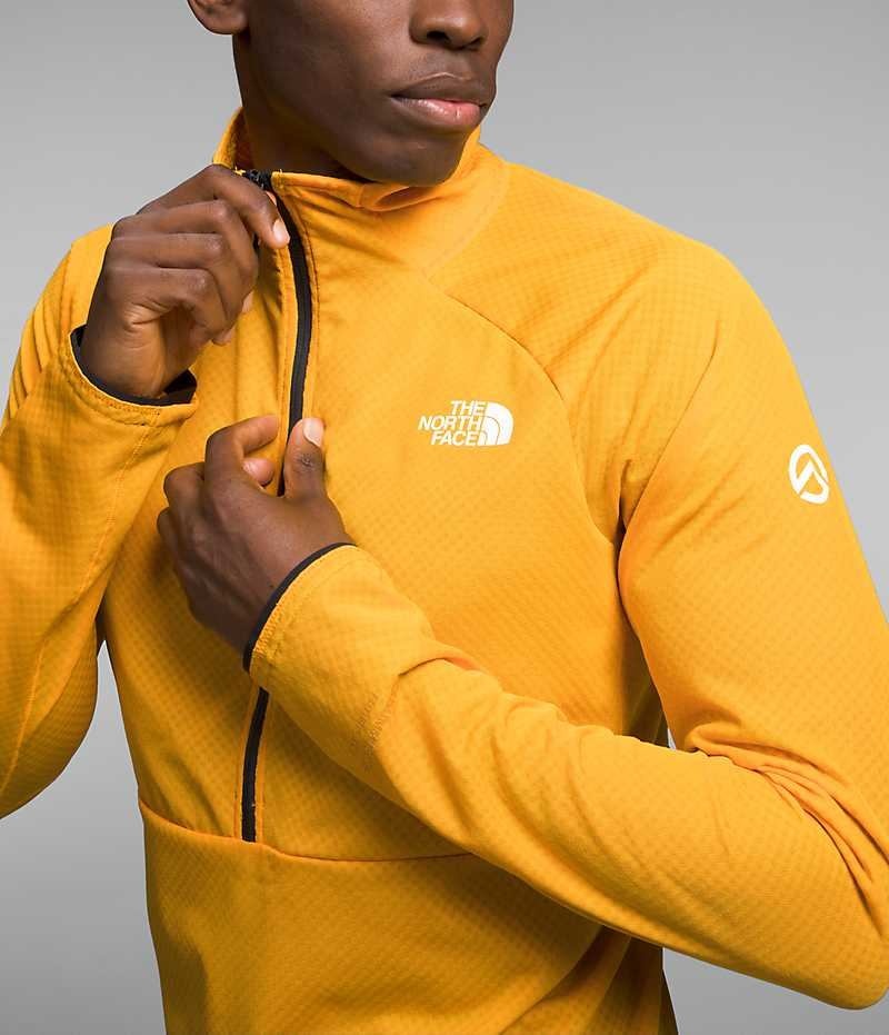 Gold The North Face Summit Series FUTUREFLEECE™ LT ½-Zip Men's Pullover | MALAYSIA AFPQHK