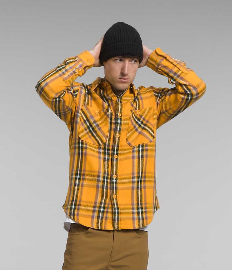 Gold The North Face Valley Twill Flannel Men\'s Shirt | MALAYSIA JLYVPS