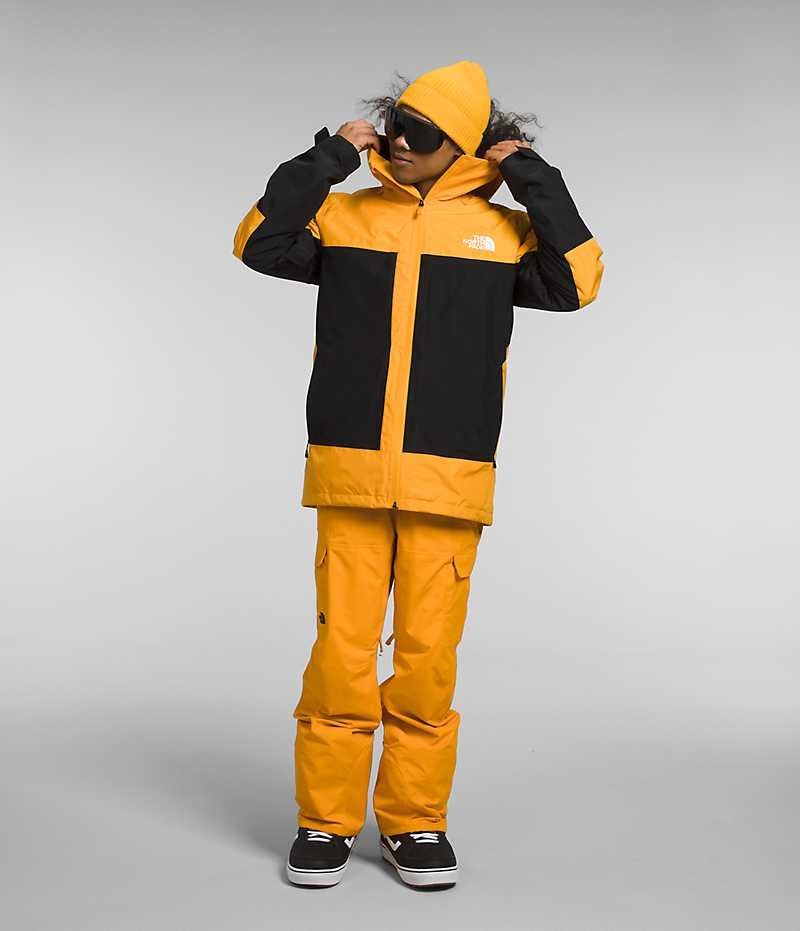 Gold / Black The North Face ThermoBall™ Eco Snow Triclimate® Men's Hooded Jacket | MALAYSIA DCMIPX