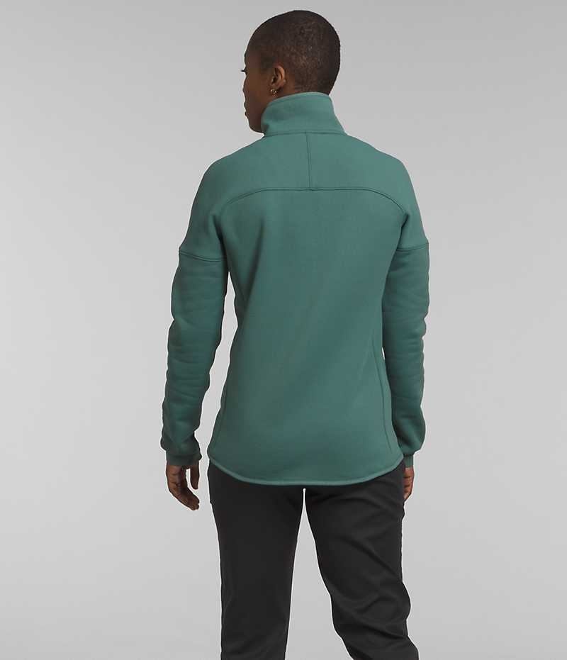 Green The North Face Canyonlands High Altitude ½-Zip Women's Sweatshirt | MALAYSIA MSHPKX