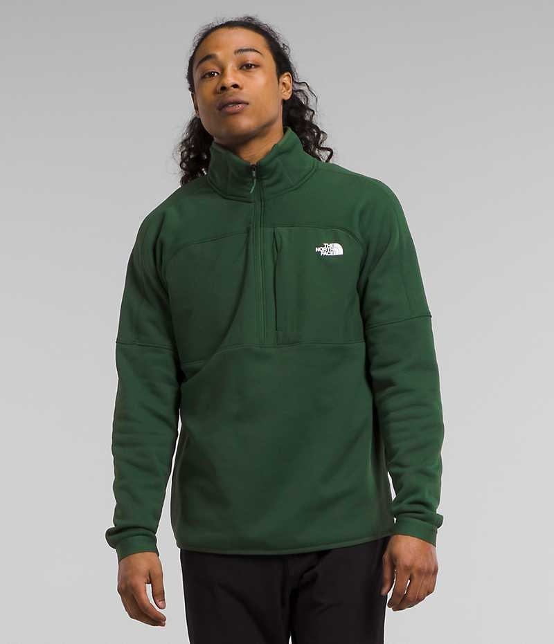 Green The North Face Canyonlands High Altitude ½-Zip Men\'s Pullover | MALAYSIA EHAWLI