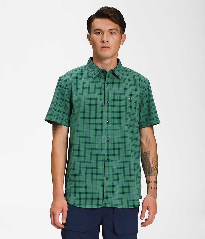 Green The North Face Loghill Short Sleeve Men\'s Shirt | MALAYSIA LOCBUR