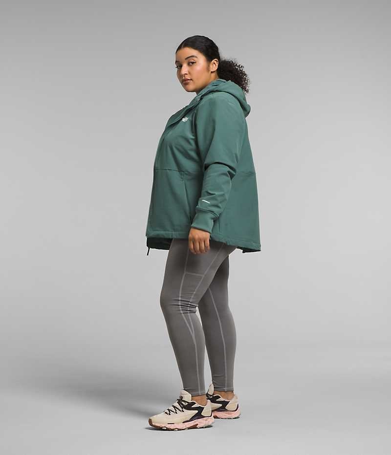 Green The North Face Plus Shelbe Raschel Hoodie Women's Softshell Jacket | MALAYSIA MBSJUX