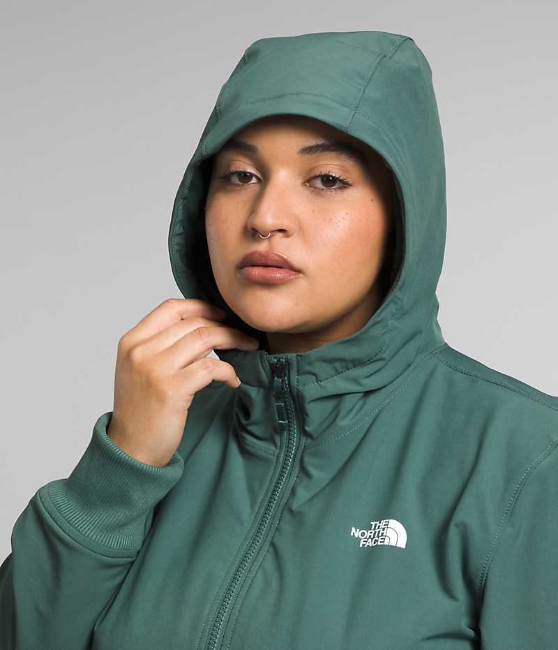 Green The North Face Plus Shelbe Raschel Hoodie Women's Softshell Jacket | MALAYSIA MBSJUX