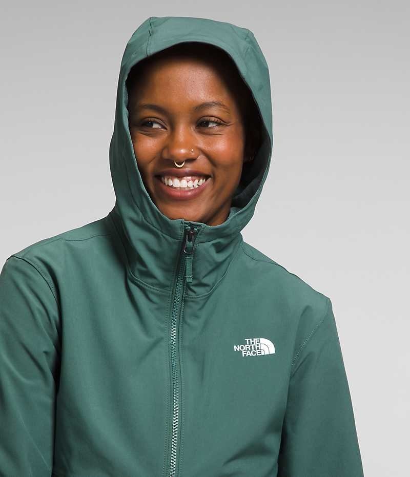 Green The North Face Shelbe Raschel Hoodie Women's Softshell Jacket | MALAYSIA YBLRAS